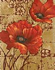 Vivian Flasch Poppies on Gold I painting